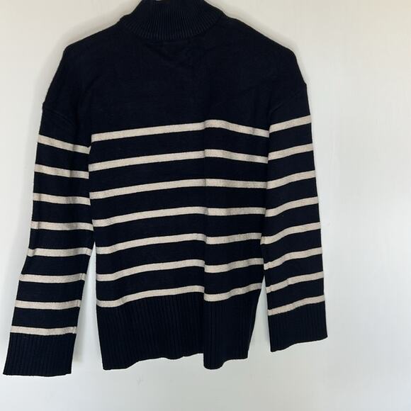 NEW RDI Nordstrom Women's Two-Way Zip Cardigan Navy White Soft Size Small - Picture 6 of 7